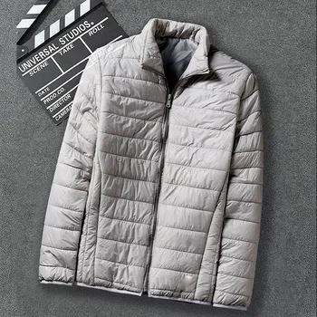 Abrigo de plumón de algodón ligero para hombre, chaqueta cálida para acampar, pesca al aire libre, abrigo corto de invierno