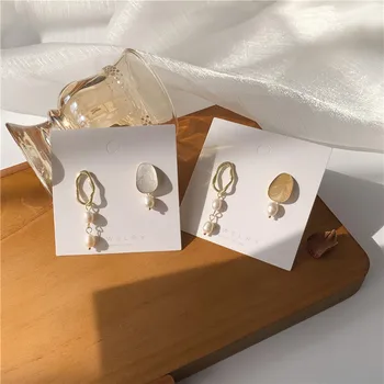 Adolfo elegantiški auskarai moterims Nauji imituoti perlų madingi pareiškimai Netaisyklingi vasaros ilgi korėjietiški auskarai Mados papuošalai