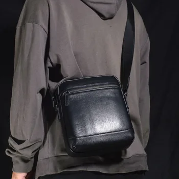 AETOO Vyriškas laisvalaikio odinis mažas kvadratinis krepšys vertikali asmenybė priemiestinis verslas mados kryžminis krepšys pečių krepšys jaunimo tra