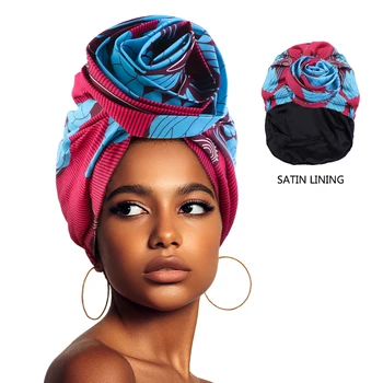 Afrikos spausdinta sapatine turbano skrybėle moterų mada dished flower hat visų rūšių populiarios daugiafunkcinės vyniojimo galvutės etninės kepurės