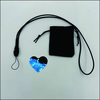 AIBAOTONG Terahertz energijos kortelė, juodos širdies formos pakabukas su silikono jonų grandine