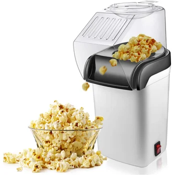 Air Popcorn Popper Maker, Electric Hot Air Popcorn Machine-1200W, JAV kištukas be alyvos