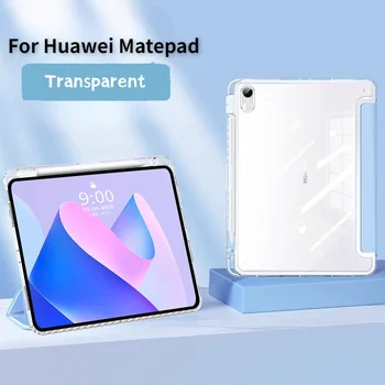 Akrilinis dėklas, skirtas Huawei Matepad 11.5 2023 Air 11.5 10.4 2022 Pro 10.8 11 Pro 11 2022 Su pieštuko laikikliu Folio stovo dėklo dangtelis