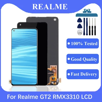 AMOLED skirta Oppo Realme GT2 RMX3310,RMX3312,RMX3311 LCD ekranas Jutiklinis skydelis Skaitmeninimo įrenginys, skirtas Realme GT2 LCD ekrano pakeitimui