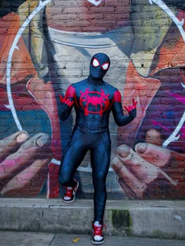 Anime superherojus Miles Morales Venom Cosplay kostiumas Miles Morales Spiderman Cosplay smėlinukas JumpSuit Gimtadienis Helovino dovana