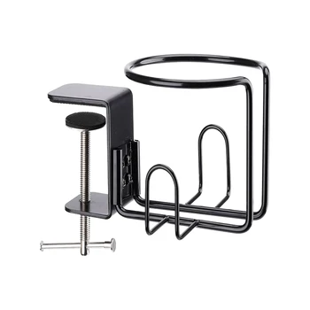 Anti Spill Coffee Mups Office Nešiojamas metalinis spaustukas Vejos kėdės spaustukas ant stalo Horizontalus vertikalus laikiklis Namų puodelio laikiklis Didelis stalas