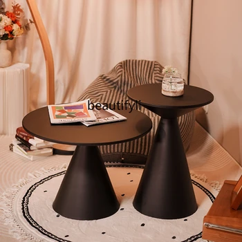 apvalus mažas kavos staliukas personalizuotas paprastas svetainės šoninis staliukas sofa kampinis staliukas šoninis staliukas menas mažas arbatos staliukas
