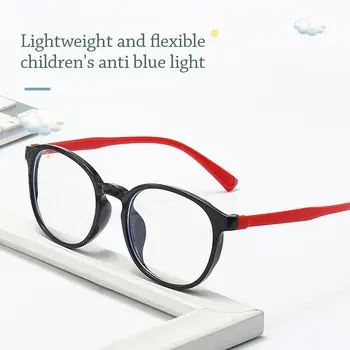Apvalus rėmelis Anti-Mėlyna šviesa Vaikų akiniai Berniukai Mergaitės Kompiuteris Skaidrūs blokuojantys akiniai Vaikų optinio rėmelio akiniai