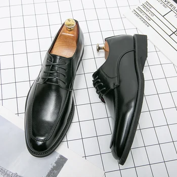 Aukštos kokybės prekės ženklas Vyriški natūralios odos batai Minkštas padas Anti Slip Flat Shoes Važinėjantys darbo batai Vyriški verslo laisvalaikio batai