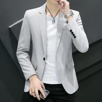 Aukštos kokybės stilingas gražus vyriškas kostiumas Naujas laisvalaikio kostiumas Vyriškas paltas Jaunimo korėjietiška versija Slim Trend Vyriškas mažas kostiumas Reguliarus