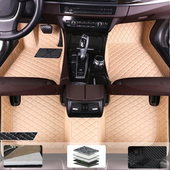 Automobiliniai grindų kilimėliai Alpina B3 2005-2008 2009 2010 2011 2012 Custom Auto Foot Pads Leather Waterproof Carpet Interjero aksesuarai