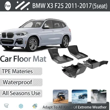 Automobiliniai kilimėliai BMW X3 F25 2011 2012 2013 2014 2017 LHD purvui atsparios trinkelės Pėdų kilimai Grindų dangčiai TPE purvo komplektas Auto priedai