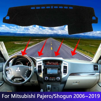 Automobilio prietaisų skydelio kilimėlis Mitsubishi Pajero Shogun Montero V80 V87 V93 V97 2006 ~ 2019 Neslystantys 