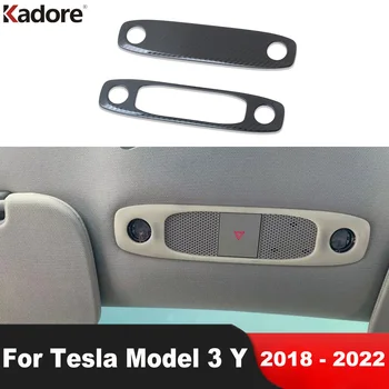 Automobilio stogo skaitymo lempos dangčio apdaila Tesla Model 3 Y 2018 2019 2020 2021 2022 Nerūdijančio plieno liejimo interjero aksesuarai
