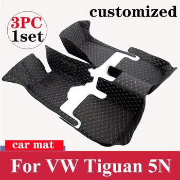 Automobilių grindų kilimėliai Volkswagen VW Tiguan 5N 2017 2018 2019 Custom Auto Foot Pads Automobile Carpet Cover interjero aksesuarai