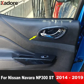 Automobilių priedai Nissan Navara NP300 ST 2014 2015 2016 2017 2018 2019 Anglies pluošto salono vidinių durų rankenos dubenėlio dangčio apdaila
