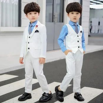 Autumn Boy Blazer Set 2023 New Korean Children Coat Kids Teenager Clothes Performance Kostiumas Oficiali suknelė Vestuviniai kostiumai