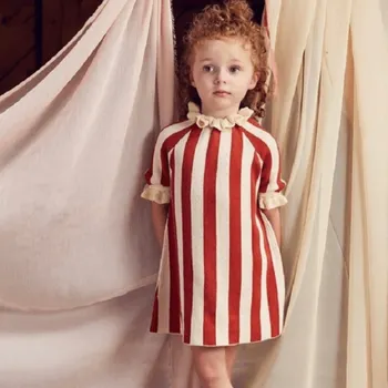 Baby Girl Princess Cotton Flare Rankovės megztinis Suknelė Rudens pavasaris Kūdikis Mažylis Vaikas Megzta suknelė Apranga Drabužiai kūdikiams 1-5Y