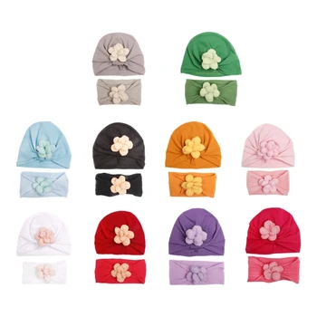 Baby Headwrap FashionHairband with Toddler Cap Elastic Flower Head Wrap Ornament 69HE