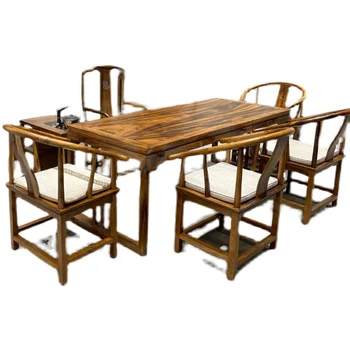 Baldai: kiniški arbatos stalo baldai, medžio masyvo plokščių arbatos staliukas, Pietų Amerikos riešutas, visas arbatos stalų ir kėdžių komplektas