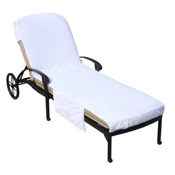 Baltos medvilnės paplūdimio rankšluosčių atlošo dangtelis Medvilninis paplūdimio kėdės rankšluostis Prabangus viešbučio SPA kėdės užvalkalas