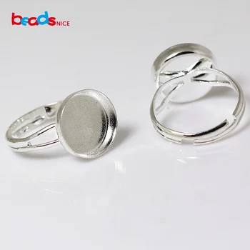 Beadsnice mados papuošalų pirštų žiedų pagrindas moterims paprasti žiedai ruošiniai kabošonai didmeninė prekyba papuošalais radiniai žalvaris ID29035