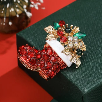 Beaut&Berry Blizgančios kalėdinių batų sagės Unisex stiliaus madingi kalnų krištolo batai Smeigtukai Vakarėlis Šventiniai laisvalaikio aksesuarai Dovanos