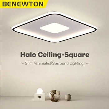 BENEWTON Koncentrinis kvadratinis led lubų šviestuvas pritemdomas valdymas minimalistinio stiliaus led šviesos namų dekoravimas miegamojo apdaila