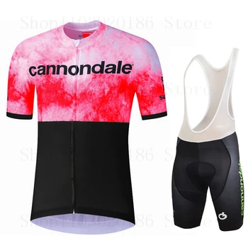Cannondale vasaros dviratis trumpomis rankovėmis dviračių marškinėlių rinkinys kvėpuojantys vyrai MTB dviračių drabužiai Maillot Ropa Ciclismo uniformos kostiumas