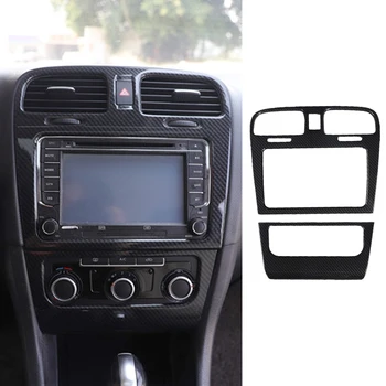 Car Center Navigation Air Vent Outlet Panel Trim AC Button Cover Frame Fit for VW Golf 6 MK6 GTI 2008 2009 2010 2011 2012