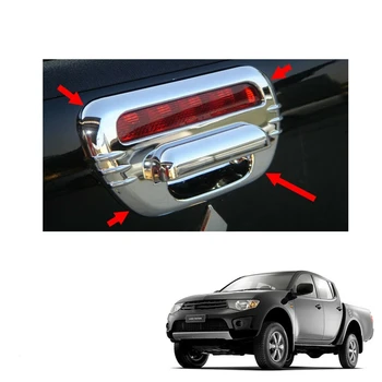 Car Chrome Tail Gate bagažinės dangčio rankenos dangtelio apdaila Mitsubishi L200 / Triton 2006-2014 automobilių stiliaus išorės aksesuarai