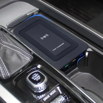 Car QI belaidis įkroviklis greitasis įkroviklis telefono įkroviklis įkrovimo kilimėlis, skirtas Volvo XC90 S90 V90 XC60 S60 V60 C60 2018-2022