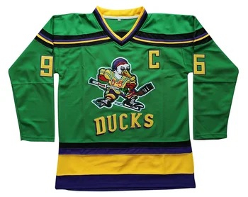 Charlie Conway Mighty Ducks Jersey 96 Mens Movie Ice Hockey 99 Adam Banks Jersey Sport Sweater Stitched Letters Numbers S-XXXL