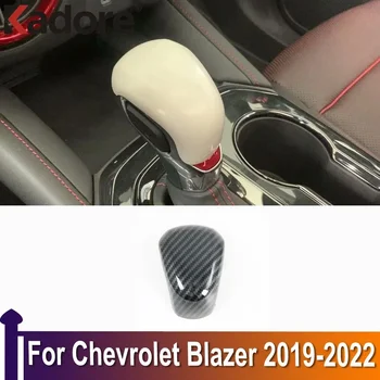 Chevrolet Blazer 2019 2020 2021 2022 Anglies pluošto pavarų perjungimo rankenėlės perjungimo rankenėlės apdaila Automobilio lipdukas Stiliaus priedai