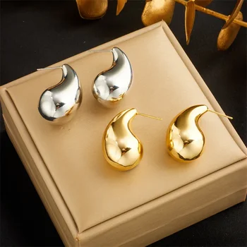 CHUANGCHENG Mados niša Minimalistinis dizainas su netaisyklingais vandens lašeliais, nerūdijančio plieno auksas- auskarai moterims
