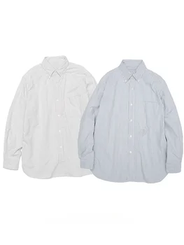cityboy Japoniški laisvi prigludę kasdieniai dryžuoti marškiniai ilgomis rankovėmis vyrai Korėjiečių mados gatvės drabužiai harajuku Aukšta kokybė