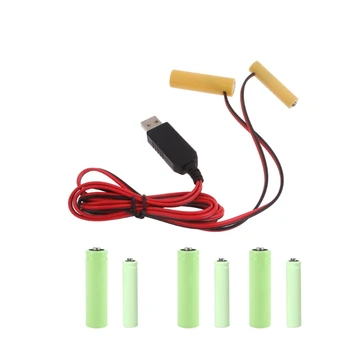 CPDD AA + AAA 6V baterijų šalinimo priemonės, USB maitinimo šaltinis pakeisti 4vnt 1.5V baterijas, baterija pašalinti laidą laikrodžio atostogoms
