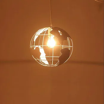 Creative Earth Steel Frame Art Hanglamp LED minimalistinė retro pakaba Šviestuvai Interjeras Geležiniai laidai Šviestuvai Pakabinama lempa