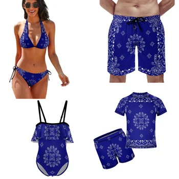 Custom Bandana Vyriški maudymosi kostiumėliai Moteriškas bikinis Havajai Atostogos Suaugusieji Vaikų maudymosi kostiumėliai Šeimos vakarėlis Laisvalaikio maudymosi kostiumėliai