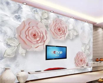 Custom large Mural 3D tapetai Vintage rose sofa tv fonas sienų tapetai sienoms 3 d papel de parede tapetai