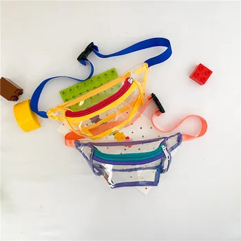 Cute Kids Mini Waist Bag PVC Jelly Fanny Pack for Baby Girls Boy Coin Pouch Kawaii Toddler Clear Purse Chest Bag