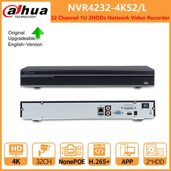 Dahua 16CH 32CH NVR 2HDD WizSense tinklo vaizdo įrašymo įrenginys NVR4216-4KS2 / L NVR4232-4KS2 / L Stebėjimo apsaugos sistemos apsauga