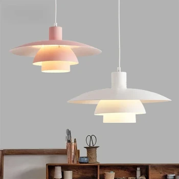 Danijos dizaino led skėčio pakabuko lemputė Creative Pink White Hanging Lamp Valgomasis Restoranas Pagrindinis Dekoro pakabukas Lempa