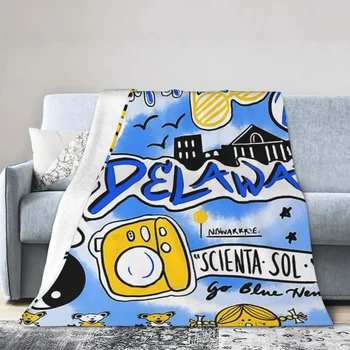 Delavero universiteto antklodės minkštas šiltas flanelės metimo antklodės užvalkalas lovai Svetainė Piknikas Kelionės namo sofa