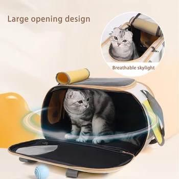 Didelės talpos naminių gyvūnėlių rankinė Oksfordo audinio kvėpuojantis katės pečių krepšys lauko kelionių katės krepšys su reguliuojama sagtimi