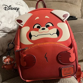 Disney Turn Red Cartoon Red Panda Creative Backpack Girl Backpack Casual Bag Students Little Raccoon Backpack Christmas Gifts