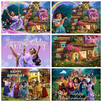 Disney Žavinga Encanto nuotrauka Fonas Mergaičių gimtadienio fotografija Fonas Magija Visas namas Individualus reklamjuostės dekoravimas Nuotraukų rekvizitas