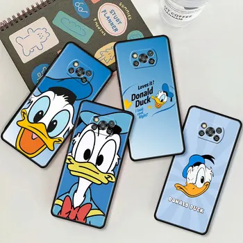 Donald Duck dėklas, skirtas Xiaomi Mi Poco X3 NFC X4 Pro M3 M4 F4 C40 F1 F3 GT Redmi Note 10 Pro 11 Funda smūgiams atsparus juodas telefono dangtelis