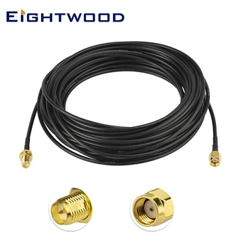 Eightwood RP-SMA Male to Female RG174 Koaksialinis prailginimo kabelis 1000cm belaidžio tinklo maršrutizatoriui Wlan PCI kortelės WiFi stiprintuvas