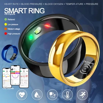 Fashion Health Smart Ring Heart Rate Blood Oxygen Body Temperature Monitoring Tracker Smart Finger Digital Rings Men Women Gifts